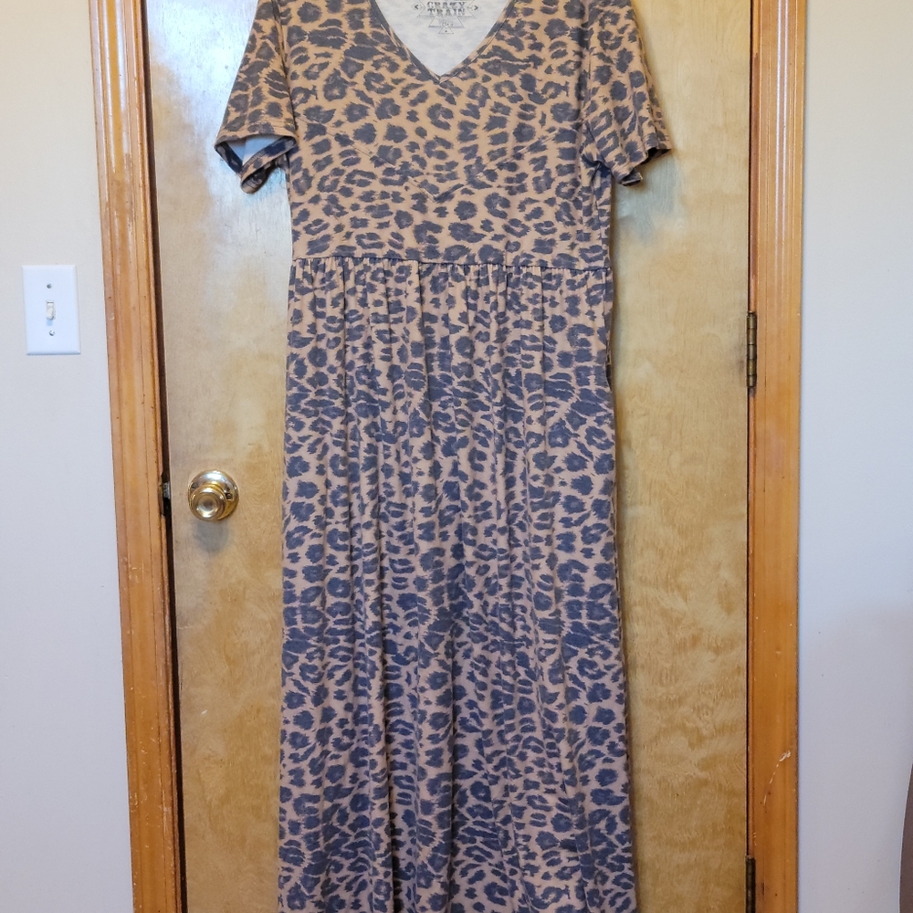 Crazy Train leopard maxi dress XL